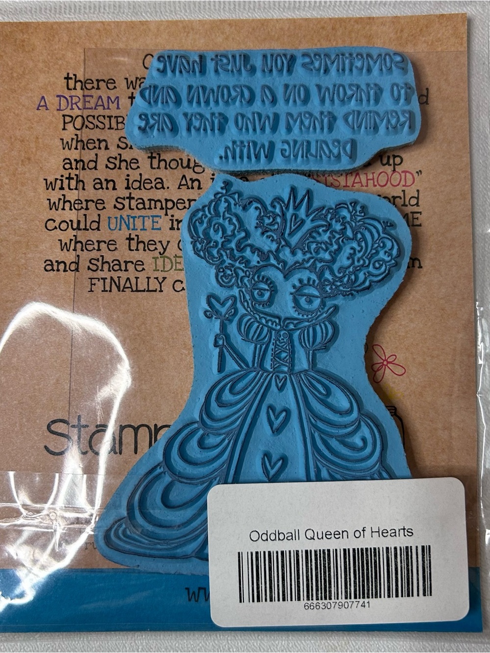 ODDBALL Queen Of Hearts Stamping Bella Cling Rubber Stamp - Alice In Wonderland - Picture 3 of 7